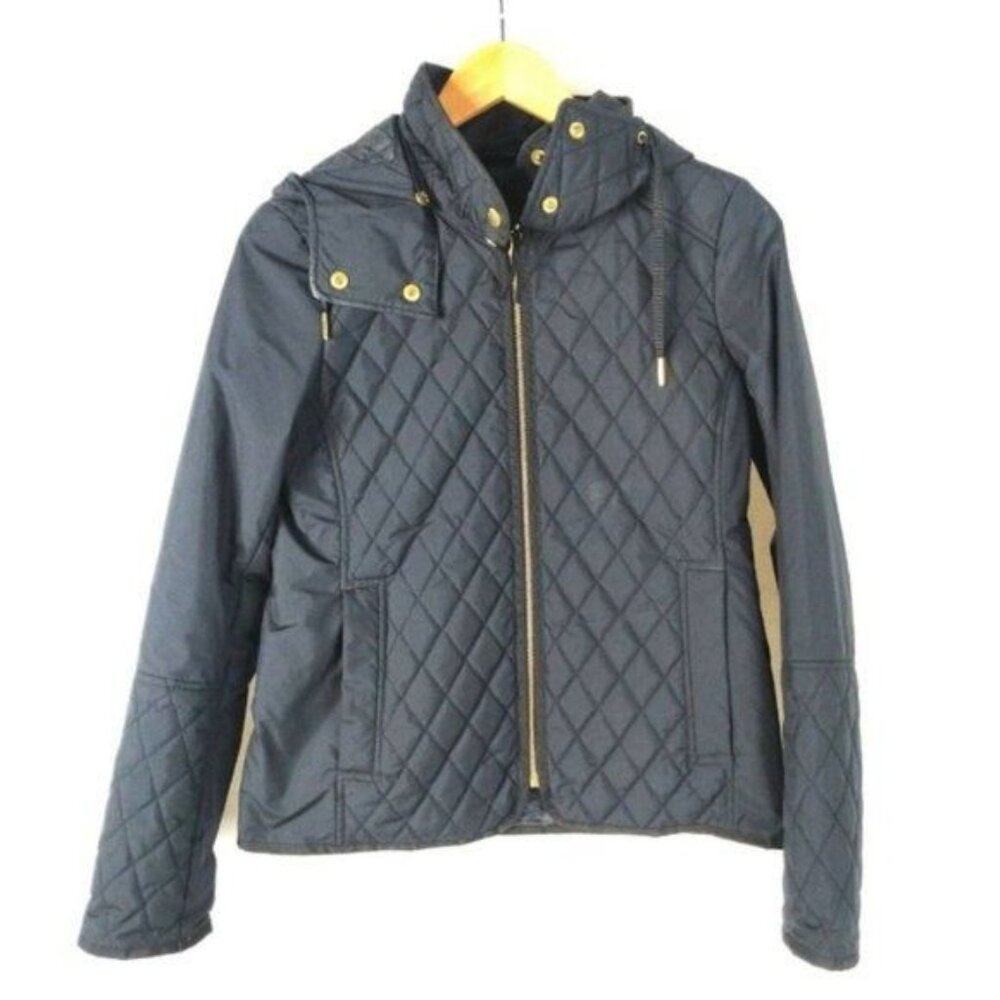 Lands End Jacket Women XS‎ Black Winter Travel Insulated Hood Lightweight Warm